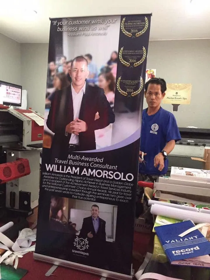 Roll-up banner, fresh off MCAV's printer