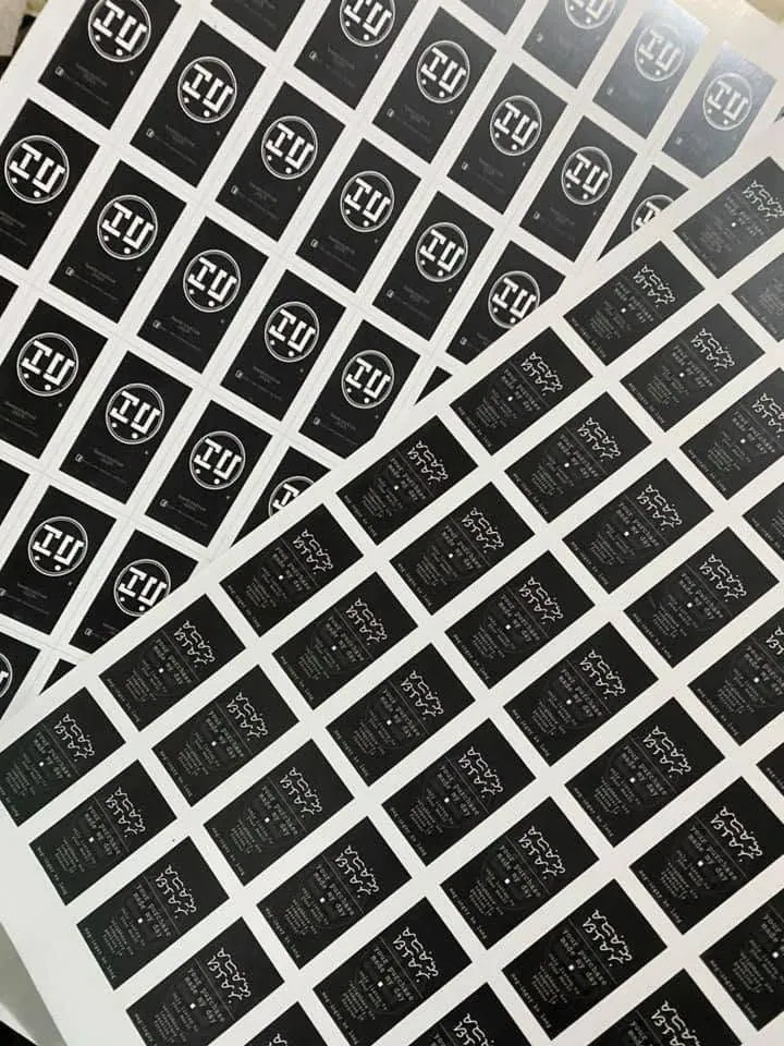 Labels, fresh off MCAV's printer