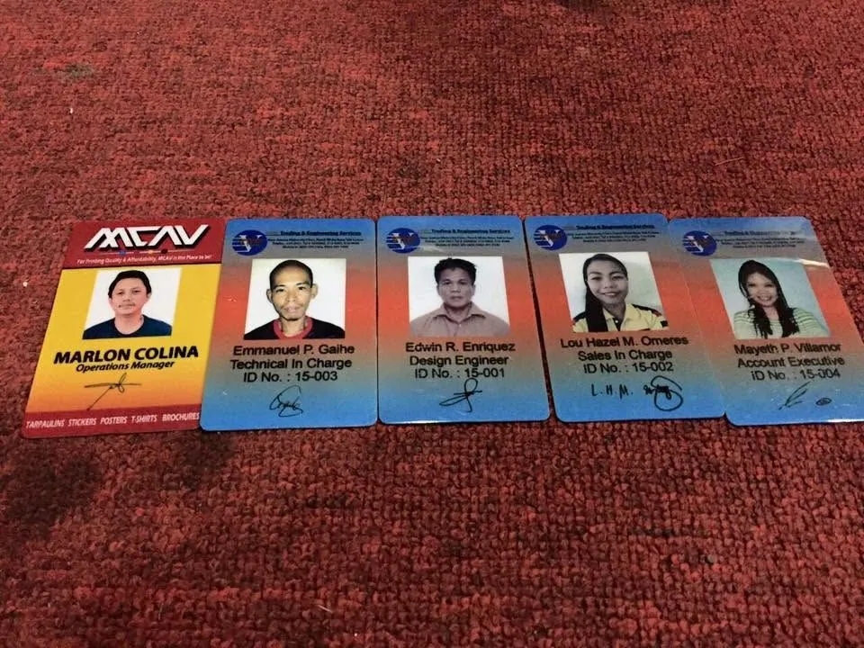 PVC IDs, fresh off MCAV's printer