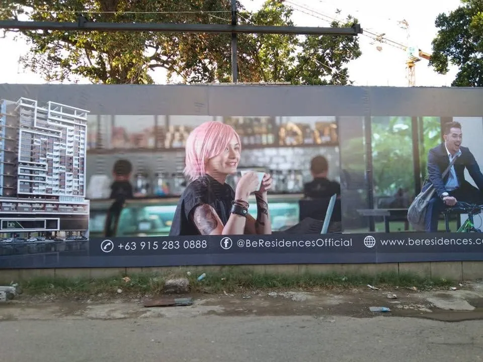 be Residences tarpaulin, printed and installed by MCAV