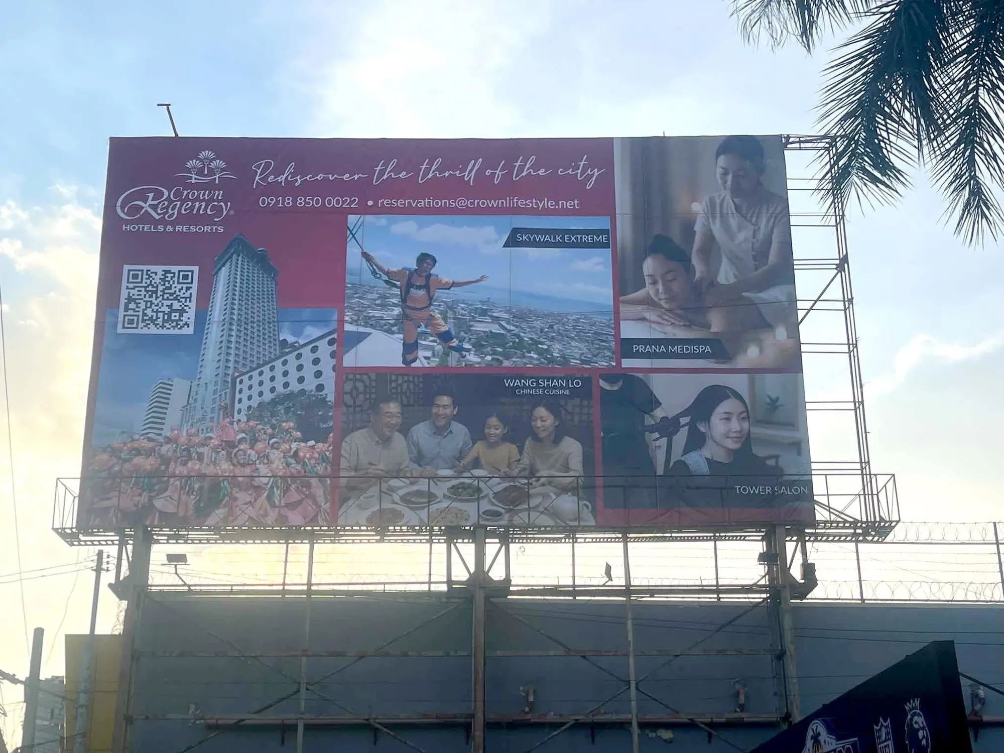 Crown Regency Hotels & Resorts billboard, printed and installed by MCAV