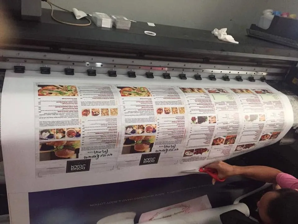 Dong Juan menu, fresh off MCAV's printer
