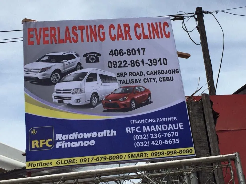Everlasting Car Clinic tarpaulin at Cansojong, Talisay City, Cebu, printed and installed by MCAV