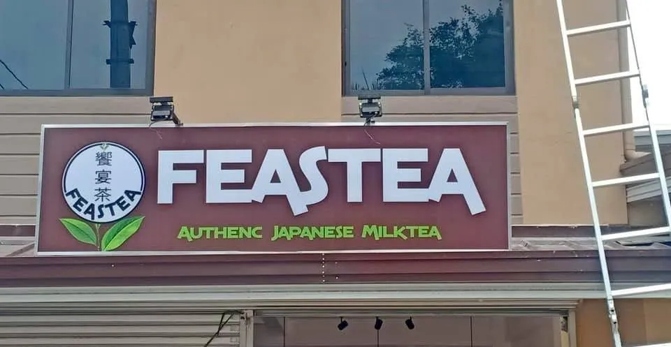 Feastea acrylic built-up letters, printed and installed by MCAV