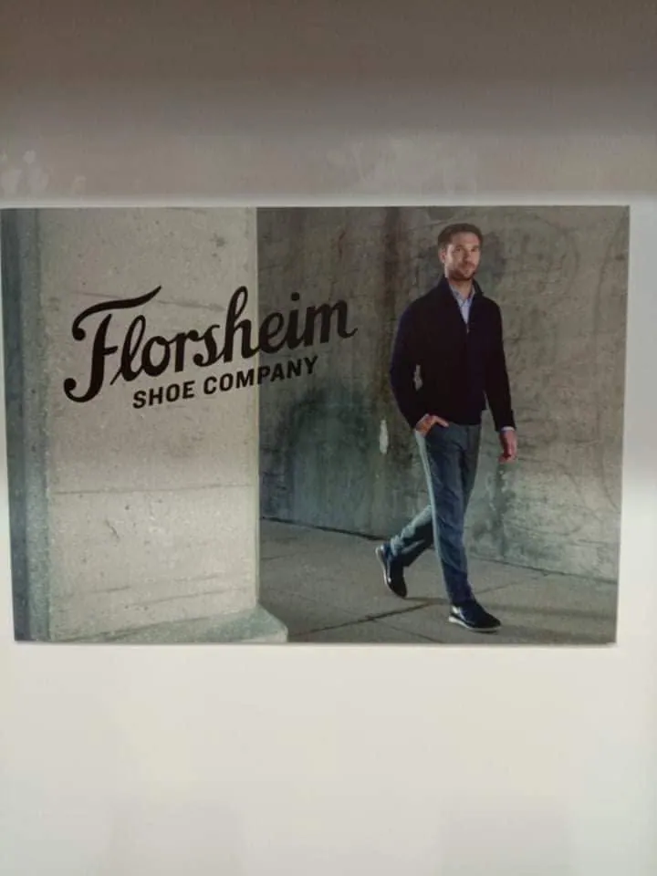 Florsheim sintra board display, fresh off MCAV's printer