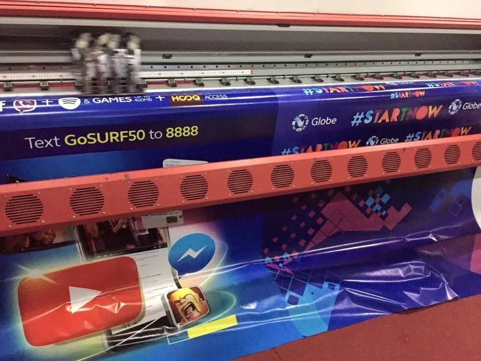 Globe tarpaulin, fresh off MCAV's printer