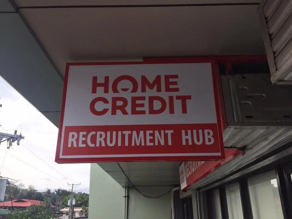 Home Credit Panaflex sign, printed and installed by MCAV