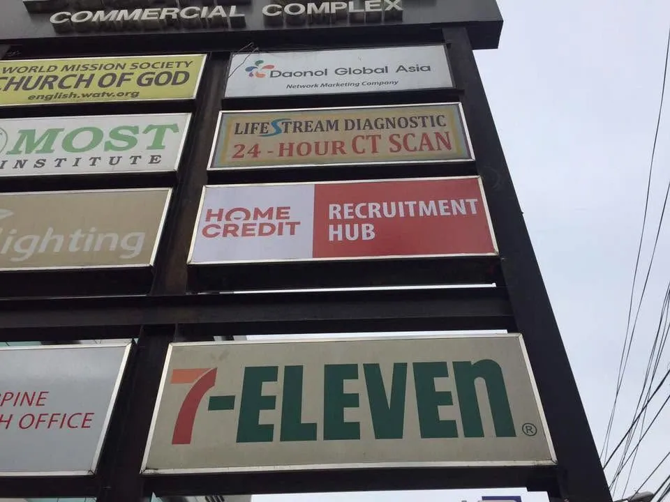 Home Credit Panaflex sign, printed and installed by MCAV