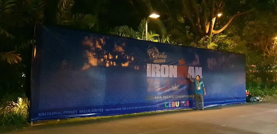 IRONMAN 70.3 Philippines tarpaulin, printed and installed by MCAV