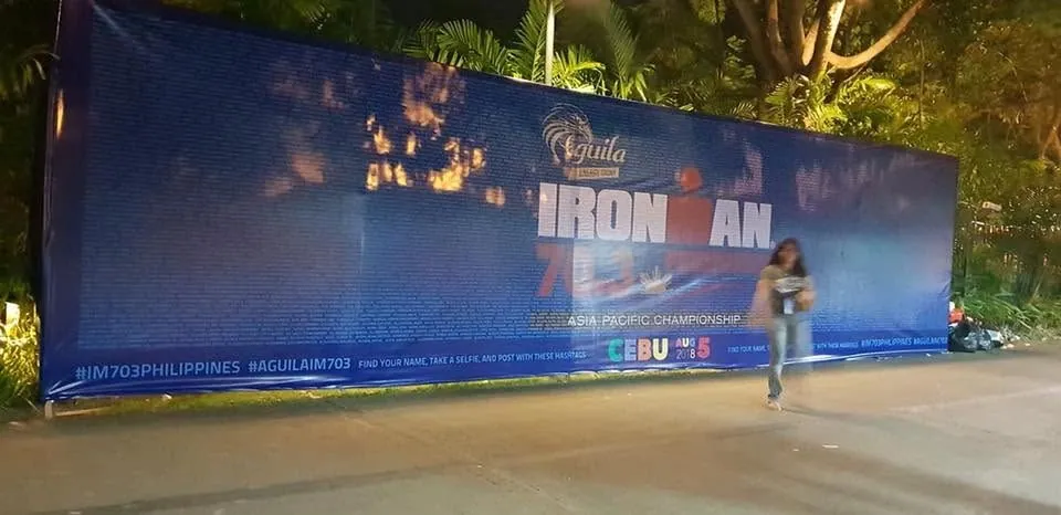 IRONMAN 70.3 Philippines tarpaulin, printed and installed by MCAV