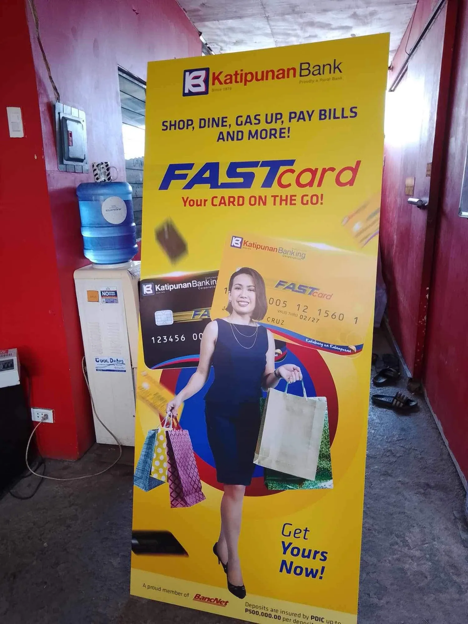 Katipunan Bank standee, fresh off MCAV's printer