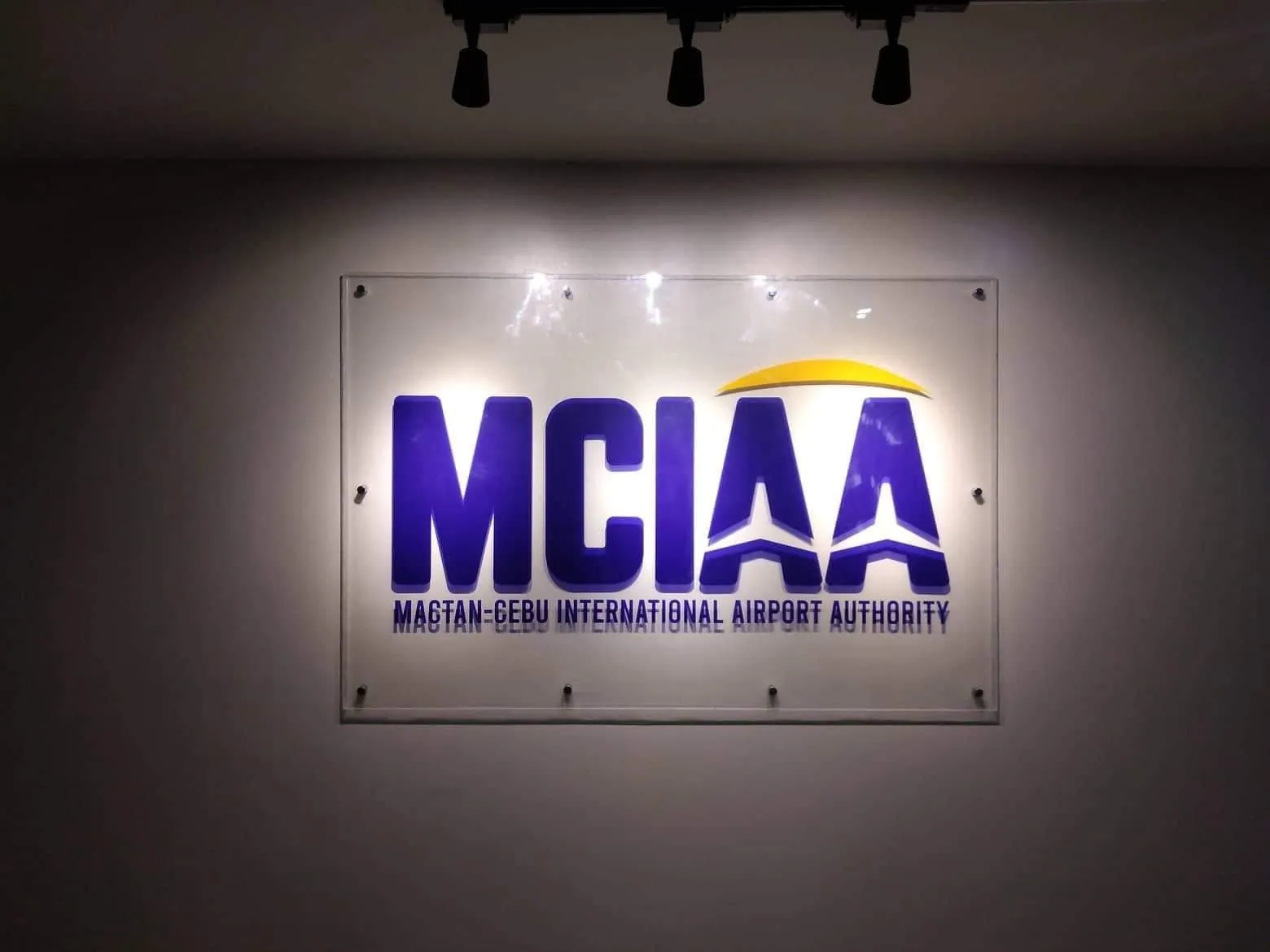 MCIAA acrylic built-up letters, printed and installed by MCAV
