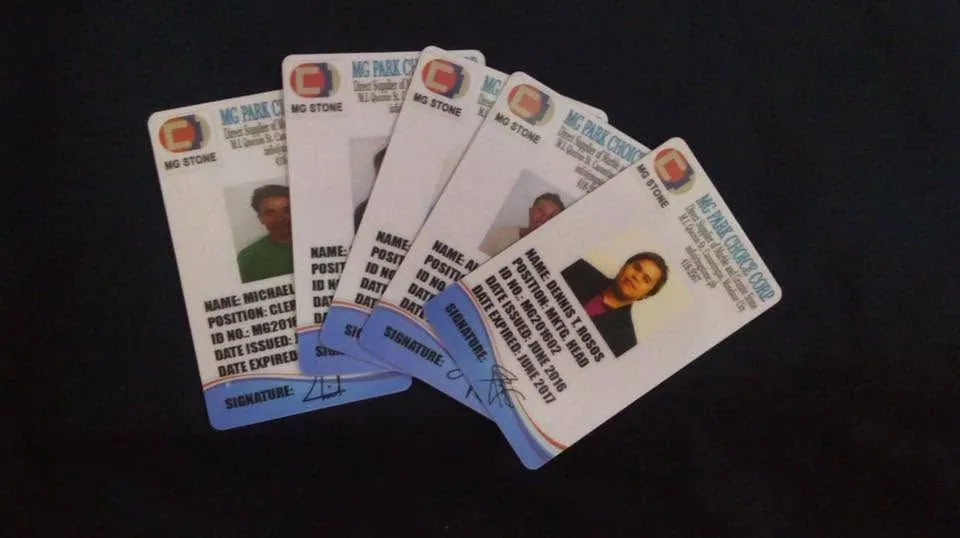 MG Park Choice Corp. PVC IDs, fresh off MCAV's printer