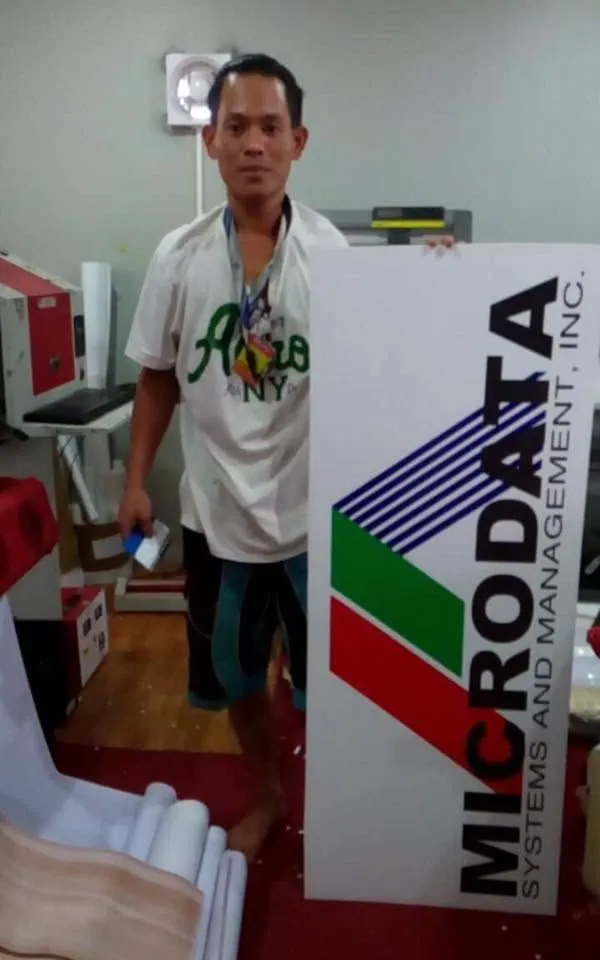 Microdata Systems and Management, Inc. sintra board display, fresh off MCAV's printer