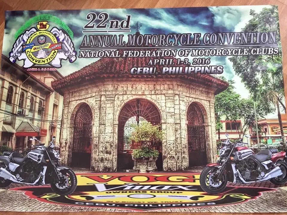 National Federation of Motorcycle Clubs tarpaulin, fresh off MCAV's printer