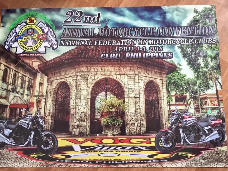 National Federation of Motorcycle Clubs tarpaulin, fresh off MCAV's printer