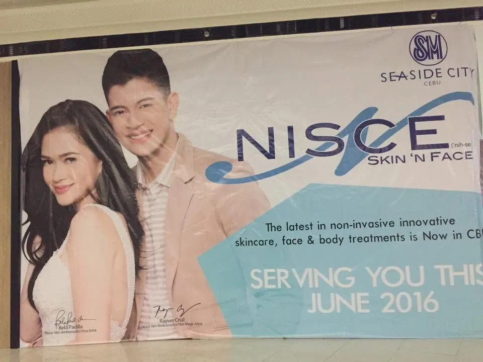 Nisce Skin 'N Face tarpaulin at SM Seaside City Cebu, printed and installed by MCAV
