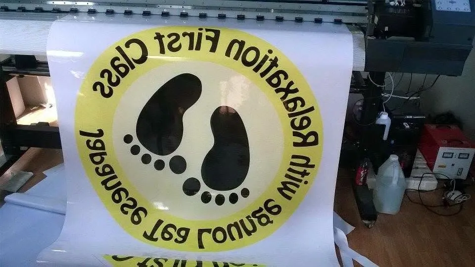 Relaxation Japanese Tea Lounge vinyl graphics, fresh off MCAV's printer