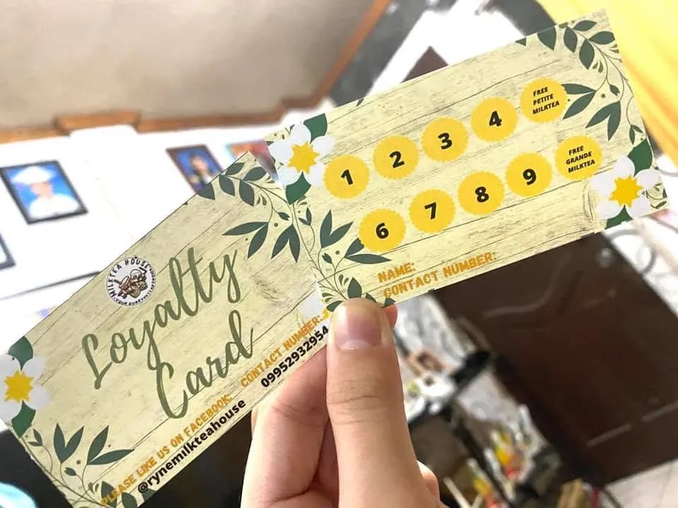 Ryne Milktea House calling cards, fresh off MCAV's printer