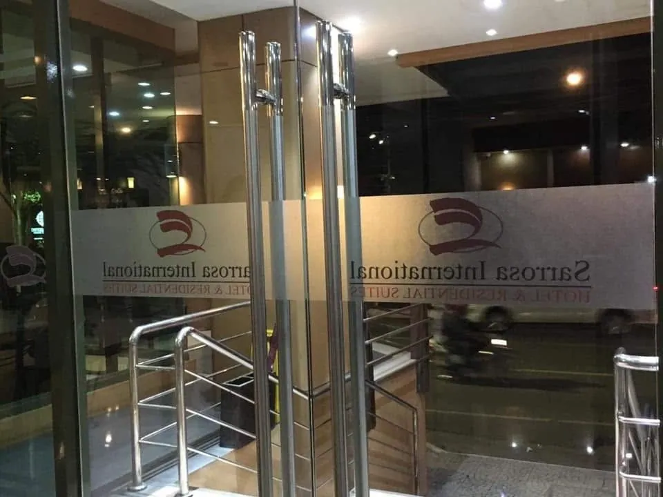 Sarrosa International Hotel & Residential Suites vinyl graphics, printed and installed by MCAV