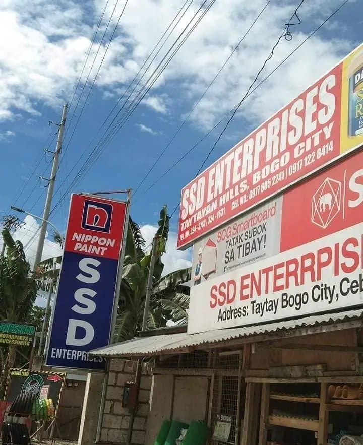 SSD Enterprises Panaflex sign at Taytay, Bogo City, Cebu, printed and installed by MCAV