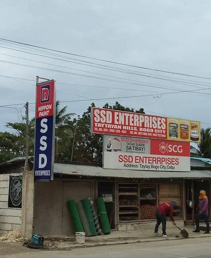 SSD Enterprises Panaflex sign at Taytay, Bogo City, Cebu, printed and installed by MCAV