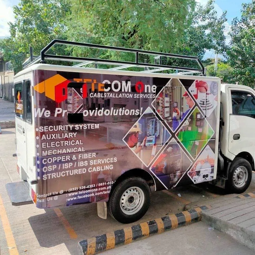 Telcom One vehicle wrap, printed and installed by MCAV