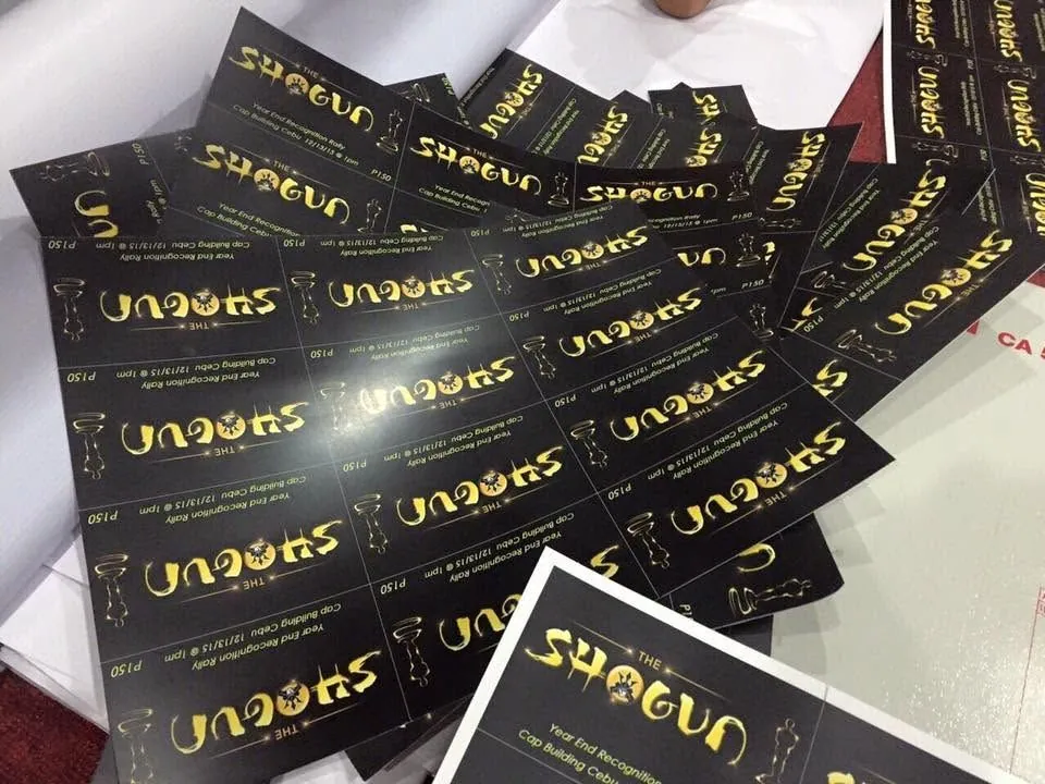 The Shogun calling cards, fresh off MCAV's printer