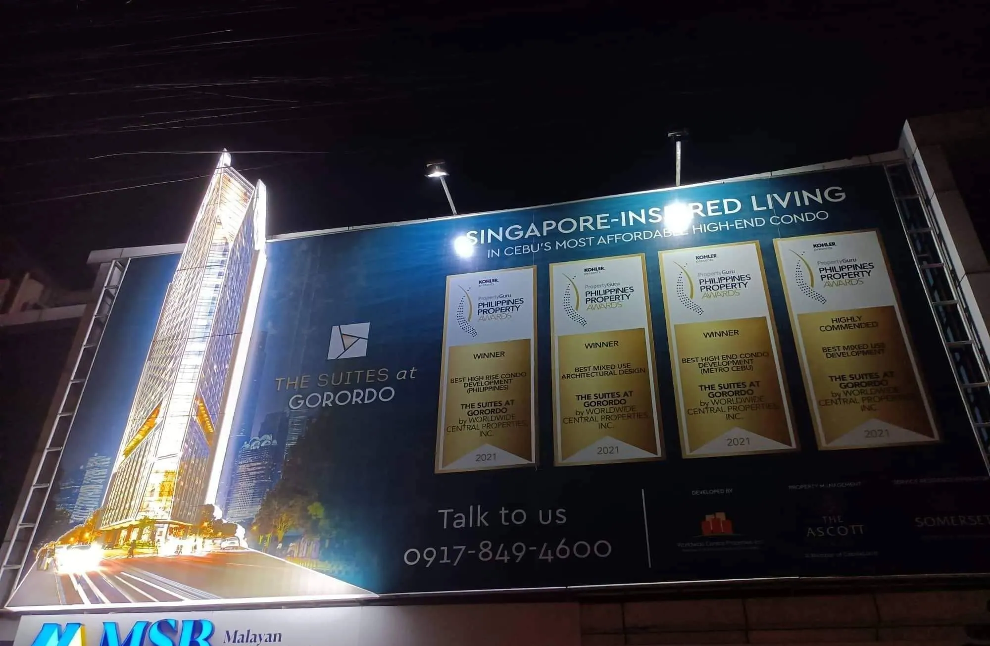 The Suites at Gorordo billboard at MSB Cebu Lahug Branch, Cebu City, printed and installed by MCAV