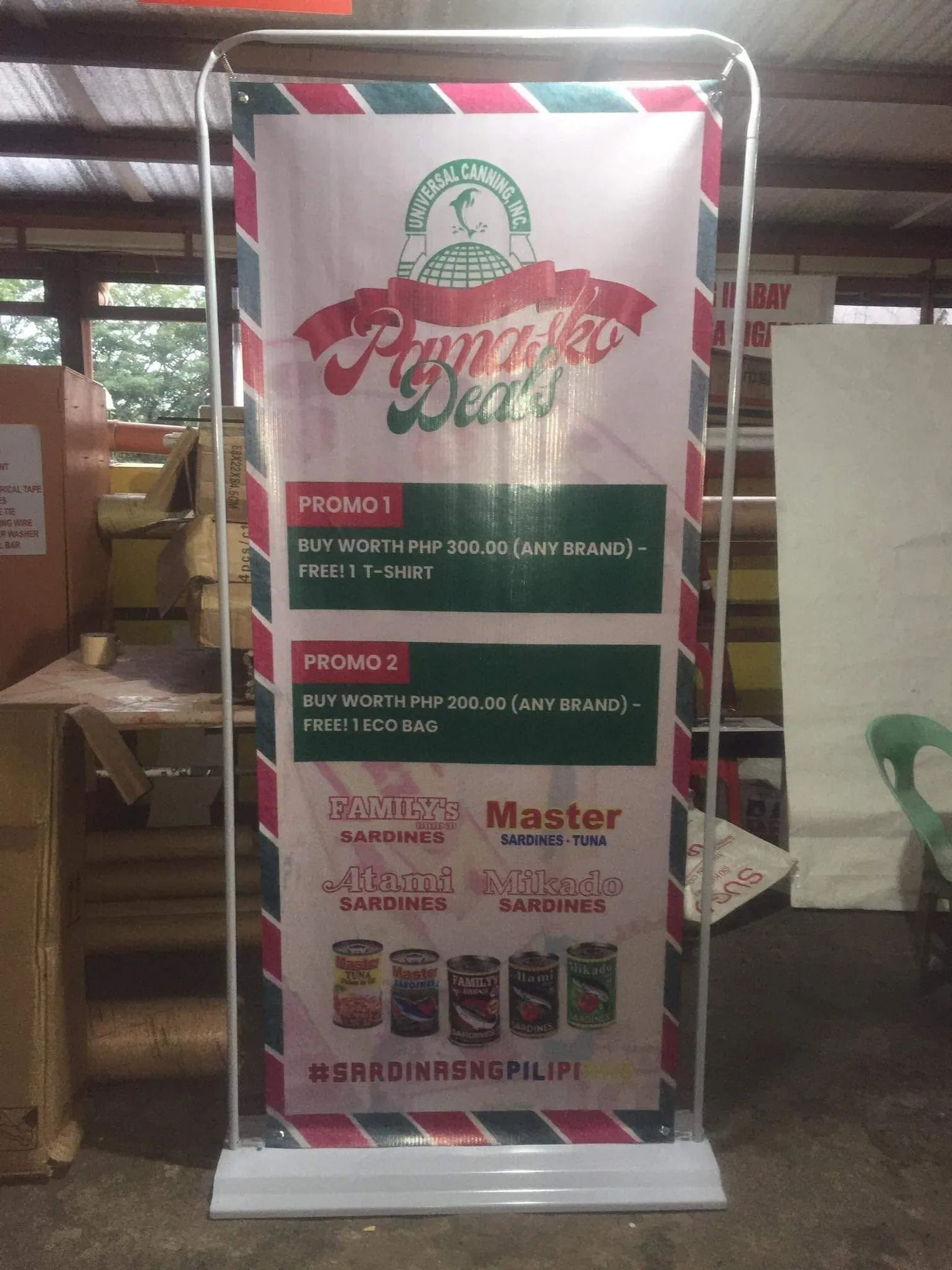 Universal Canning Inc. X-banner, fresh off MCAV's printer