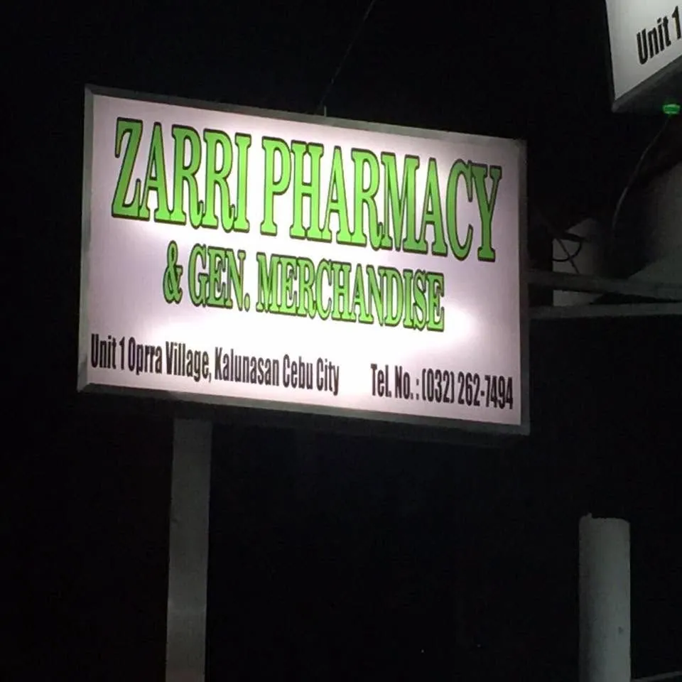 Zarri Pharmacy & Gen. Merchandise Panaflex sign, printed and installed by MCAV
